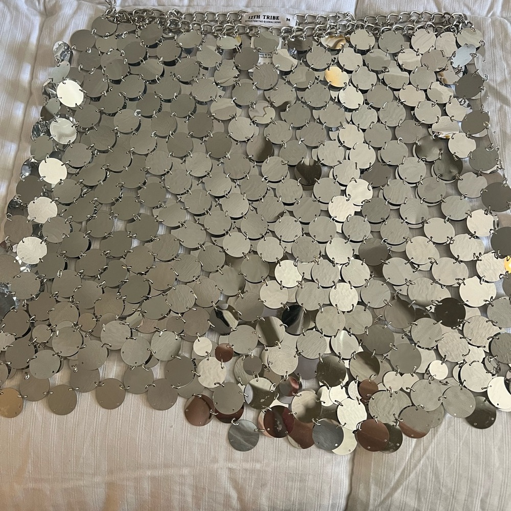 Diana silver disco skirt